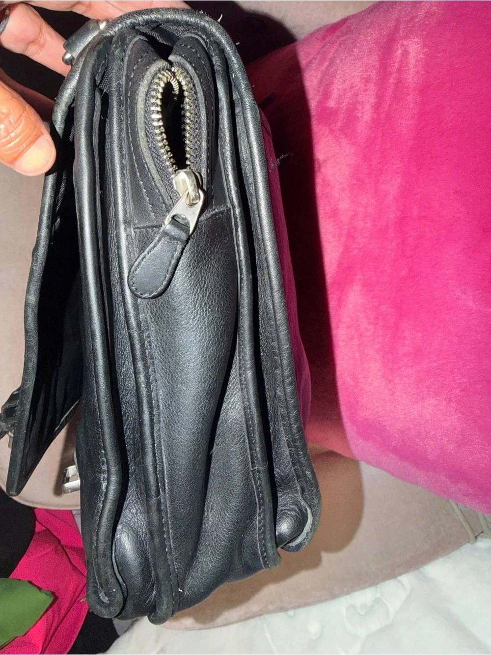 Coach Black Leather Messenger Bag - Men